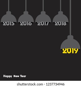 2019 Happy New Year with creative design for your greetings card, flyers, invitation, posters, brochure, banners, calendar