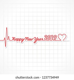 2019 Happy New Year with creative design for your greetings card, flyers, invitation, posters, brochure, banners, calendar