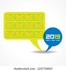 2019 Happy New Year with creative design for your greetings card, flyers, invitation, posters, brochure, banners, calendar