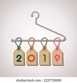 2019 Happy New Year with creative design for your greetings card, flyers, invitation, posters, brochure, banners, calendar