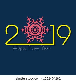 2019 Happy New Year with creative design for your greetings card, flyers, invitation, posters, brochure, banners, calendar