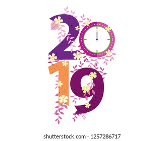 2019 Happy New Year creative design for your greetings card, flyers, invitation, posters, brochure, banners, calendar. Vector illustration eps 10