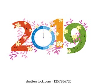 2019 Happy New Year creative design for your greetings card, flyers, invitation, posters, brochure, banners, calendar. Vector illustration eps 10