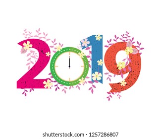 2019 Happy New Year creative design for your greetings card, flyers, invitation, posters, brochure, banners, calendar. Vector illustration eps 10