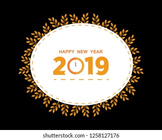2019 Happy New Year creative design for your greetings card, flyers, invitation, posters, brochure, banners, calendar. Vector illustration eps 10