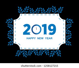 2019 Happy New Year creative design for your greetings card, flyers, invitation, posters, brochure, banners, calendar. Vector illustration eps 10