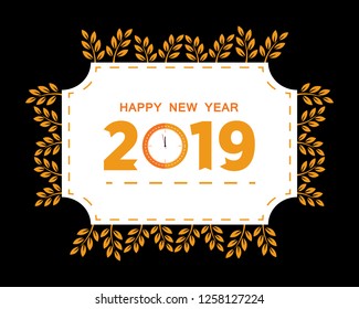 2019 Happy New Year creative design for your greetings card, flyers, invitation, posters, brochure, banners, calendar. Vector illustration eps 10