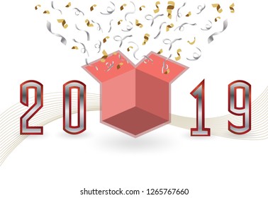 2019 happy new year gift background