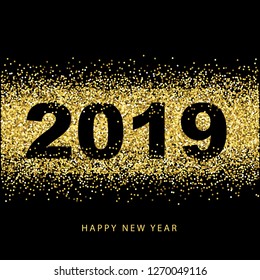 2019 happy New Year. golden