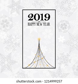 2019 Happy New Year. greeting, invitation or menu cover. vector illustration