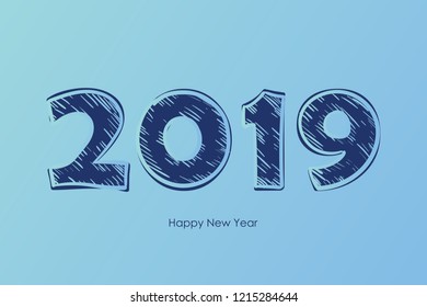 2019 Happy new year. New Year greeting card. Vector illustration