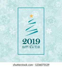 2019 Happy New Year. greeting, invitation or menu cover. vector illustration