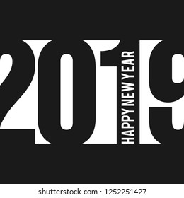 2019 Happy New Year for Greeting Card, invitation, and Calendar. Vector Illustration.
