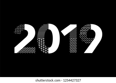 2019 Happy New Year. Greeting card with inscription Happy New Year 2019 for your layout Flyers and Greetings Card or Christmas themed invitations. Vector Illustration. 2019 Happy New Year. Greeting card with inscription Happy New Year 2019 for your layout Flyers and Greetings Card or Christmas themed invitations. Vector Illustration.