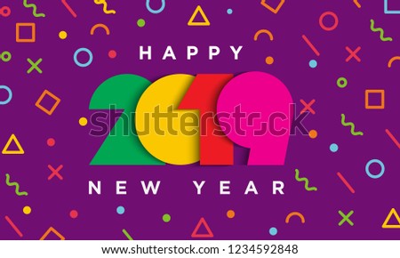 2019 happy new year greeting card stock vector royalty free free new year cards