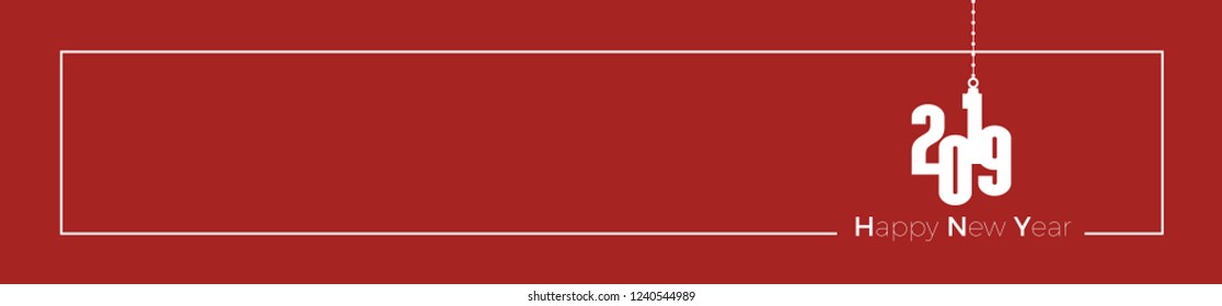 2019 Happy New Year header background. text with frame, banner