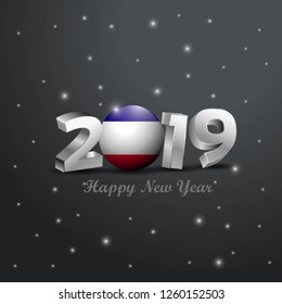 2019 Happy New Year Los Altos Flag Typography. Abstract Celebration background