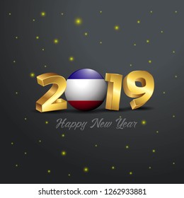 2019 Happy New Year Los Altos Flag Typography. Abstract Celebration background