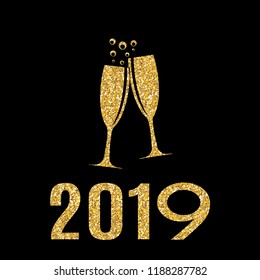 2019 Happy New Year and Marry Christmas Background. Vector Illustration. EPS10