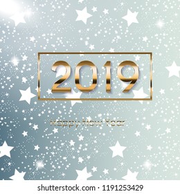 2019 Happy New Year and Marry Christmas Background. Vector Illustration. EPS10