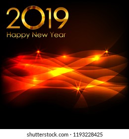 2019 Happy New Year and Marry Christmas Background. Vector Illustration. EPS10