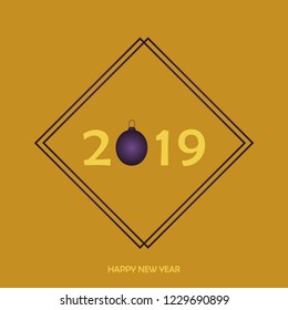 2019 Happy New Year and Marry Christmas Background. Vector Illustration. EPS10