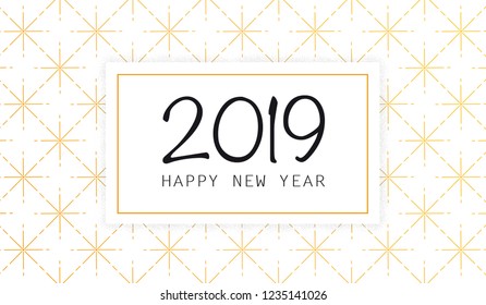 2019 Happy New Year with  modern star background vector illustration