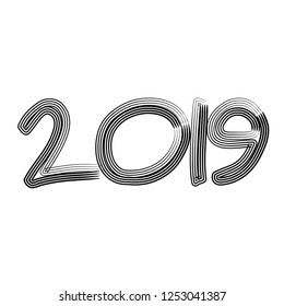 2019 happy new year numbers sign icon design element template vector text 