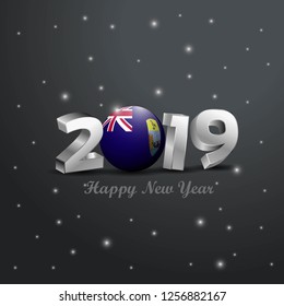 2019 Happy New Year Saint Helena Flag Typography. Abstract Celebration background