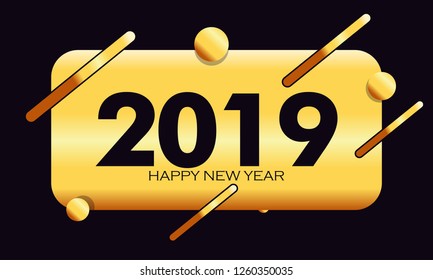 2019 Happy New Year Shining background 