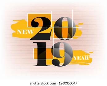 2019 Happy New Year Shining background 