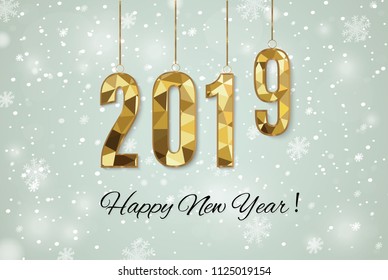 2019 happy new year snow background.merry Christmas