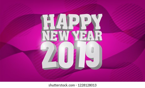 2019 Happy New Year template with creative background design for your greetings card, flyers, invitation, posters, brochure, banners, calendar, and greetings card