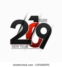 2019 Happy New Year Text Design Patter, Vector illustration creative design for your greetings card, flyers, invitation, posters, brochure, banners, calendar
