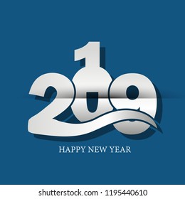 2019 Happy New Year Text Design Patter, Vector illustration creative design for your greetings card, flyers, invitation, posters, brochure, banners, calendar