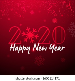 2019 Happy New Year Typography Card. Snowflake Design.