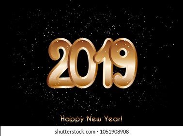 2019 happy new year vector