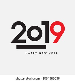 2019 Happy New Year Vector Fireworks Numbers for Calendar Design. Winter Holidays Greeting Card or Seasonal Flyers