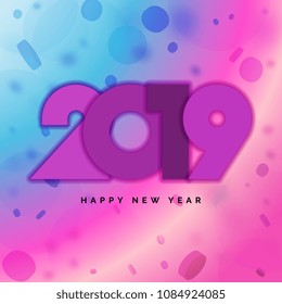 2019 Happy New Year Vector Numbers for Calendar Design. Winter Holidays Seasonal Flyers Greeting Card. Trendy Ultra Violet Color