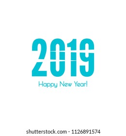 2019 Happy new year vector dynamic background.