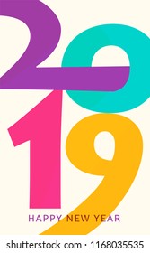 2019 happy new year vector. Vertical geometric calendar design.