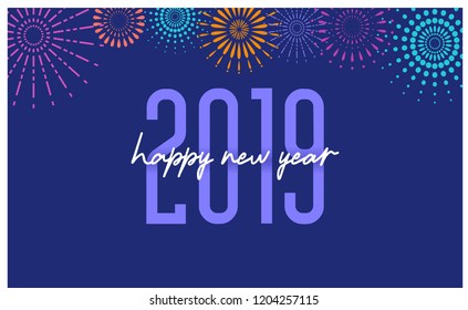 2019 happy new year, new year 2019 vector illustration concept, background isolated, 
can use for, landing page, template, ui, web, mobile app, poster, banner, flyer, greeting card, poster, 