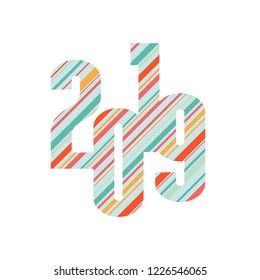 2019, happy new year. Vector creative number