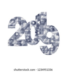 2019, happy new year. Vector creative number