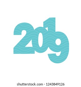 2019, happy new year. Vector creative number