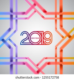 2019. Happy new year vector design colorful style for celebration