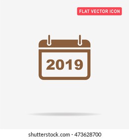 2019 icon. Vector concept illustration for design.