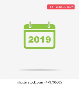 2019 icon. Vector concept illustration for design.
