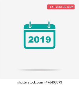 2019 icon. Vector concept illustration for design.