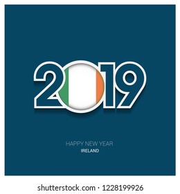 2019 Ireland Typography, Happy New Year Background